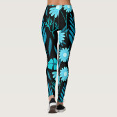 Leggings Turquoise en fleurs (Dos)