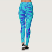 Leggings Turquoise et Bleue avec Teinture Magenta Spirale (Dos)
