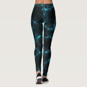 Leggings Turquoise et bracelet en marbre noir Abstrait (Dos)