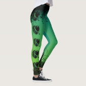 Leggings Turquoise et Lime Green Grunge Heart (Droite)