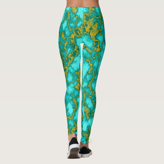 Leggings Turquoise et or (Dos)