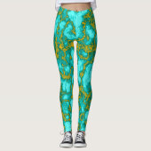 Leggings Turquoise et or (Devant)