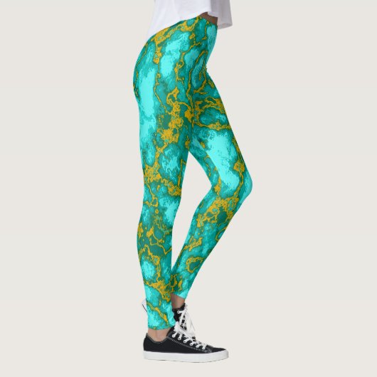 Leggings Turquoise et or (Droite)