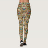 Leggings Turquoise et Or Damassé Orné (Dos)