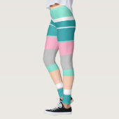 Leggings Turquoise et Pêche Vibe Positive (Gauche)