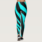 Leggings Turquoise et poster de animal noir (Dos)