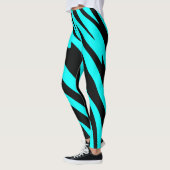 Leggings Turquoise et poster de animal noir (Gauche)