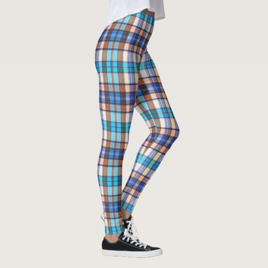 Leggings Turquoise et Tan Plaid (Droite)