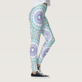 Leggings Turquoise et violet Mandala Motif (Droite)