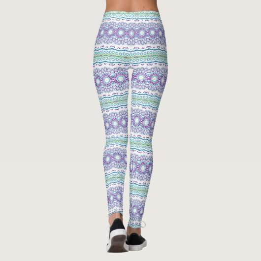 Leggings Turquoise et violet Mandala Motif (Dos)