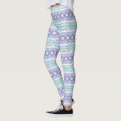 Leggings Turquoise et violet Mandala Motif (Gauche)