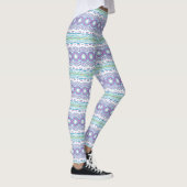 Leggings Turquoise et violet Mandala Motif (Droite)