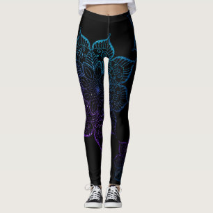 Leggings Turquoise et violet Ombre Faux Parties scintillant
