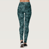 Leggings Turquoise foncé, marbre (Dos)