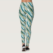 Leggings Turquoise Gold Faux Parties scintillant Moderne Ab (Dos)