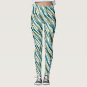 Leggings Turquoise Gold Faux Parties scintillant Moderne Ab (Devant)
