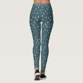 Leggings Turquoise Green Gold Raindrop Modern tendance Yoga (Dos)