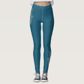 Leggings Turquoise Green Yoga Studio Hamsa personnalisable (Devant)