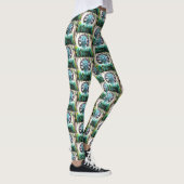 Leggings Turquoise Hawaii Bouddha Motif Paix Tropical (Droite)