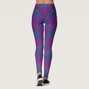 Leggings Turquoise moderne Poster de animal de diamants de