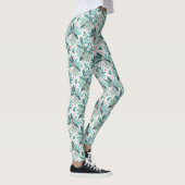 Leggings Turquoise Noël Holly Berries Motif#17 ID1009 (Droite)
