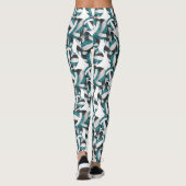 Leggings Turquoise noir de l'équipe couleurs girly volleyba (Dos)