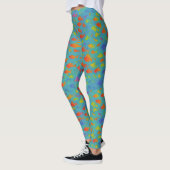 Leggings Turquoise Ocean Tropical Fish Motif d'aquarelle (Gauche)