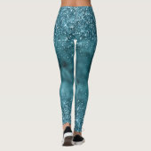 Leggings Turquoise Parties scintillant Glitz glam glam pers (Dos)