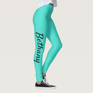 Leggings Turquoise Personnalisé XS (0-2) à XL (16)
