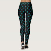 Leggings Turquoise polka croise sur noir (Dos)