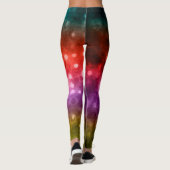 Leggings Turquoise, rouge, pourpre et Chartreuse Bokeh Abst (Dos)