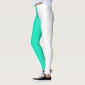 Leggings Turquoise Turquoise Blanc Deux Tons Fractionné Moi (Gauche)