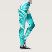 Leggings Turquoise, Turquoise et Marbre blanc (Droite)