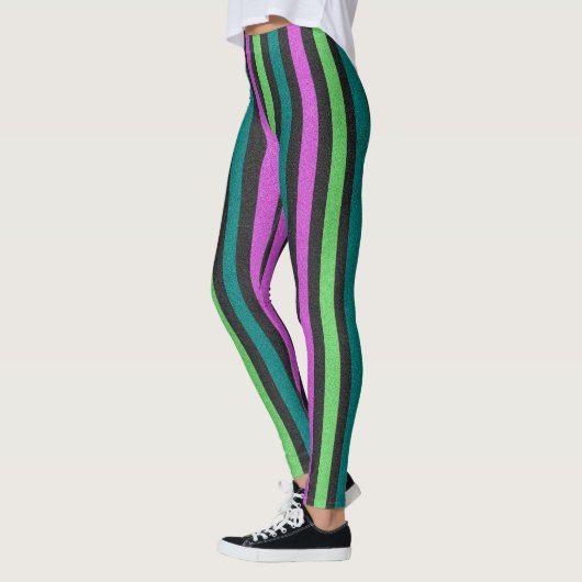 Leggings Turquoise, Vert citron, Parties scintillant rose c (Gauche)