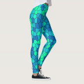 Leggings Turquoise Vert Cyan Bleu Motif (Droite)