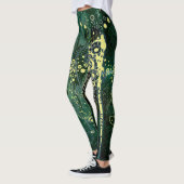 Leggings Turquoise vert et jaune Abstrait Motif Grunge (Gauche)