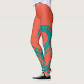Leggings Turquoises Abstraits de Tentacles d'Octop (Gauche)