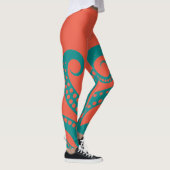Leggings Turquoises Abstraits de Tentacles d'Octop (Droite)