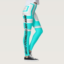 leggings turquoises, blancs et gris