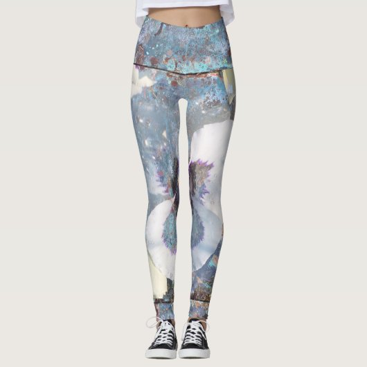 Leggings turquoises bleus blancs (Devant)