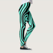 Leggings turquoises bleus noirs rayés - Choisir la (Droite)