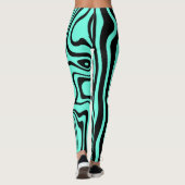 Leggings turquoises bleus noirs rayés - Choisir la (Dos)