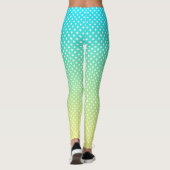 Leggings Turquoises de Gradient Jaune pois (Dos)