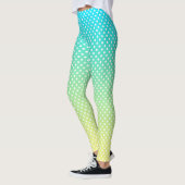 Leggings Turquoises de Gradient Jaune pois (Gauche)