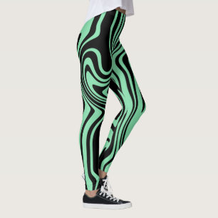 Leggings turquoises en bande noire - Choisir la co