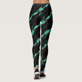 Leggings turquoises en or noir (Dos)