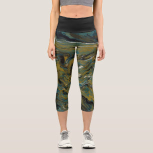 Leggings turquoises, Gold, White et Black Oils