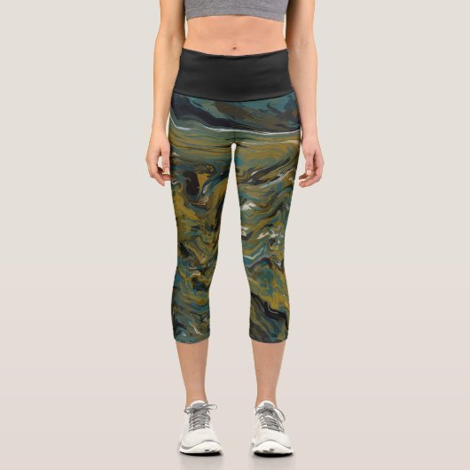 Leggings turquoises, Gold, White et Black Oils (Recto)