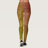 Leggings Tweed Texture du rose rouillé au vert, ZEA (Dos)