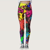 Leggings Twirls colorés Abstraits / (Devant)